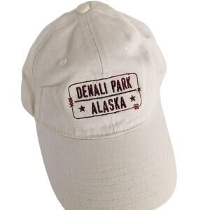 Denali Park Alaska Beige Baseball Hat Ball Cap Ouray Sportswear Adjustable Strap